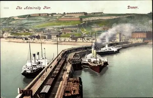 Ak Dover Kent England, Admiralty Pier, Dampfer