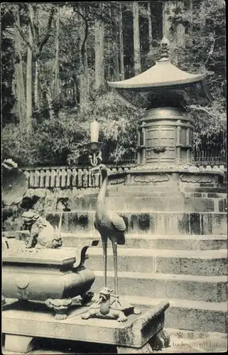 Ak Japan, Asiatischer Garten, Skulpturen