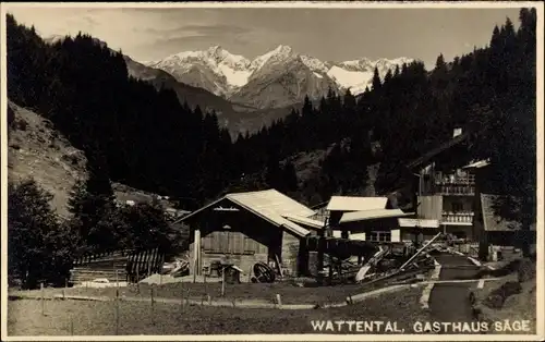 Ak Wattental in Tirol, Gasthaus Säge