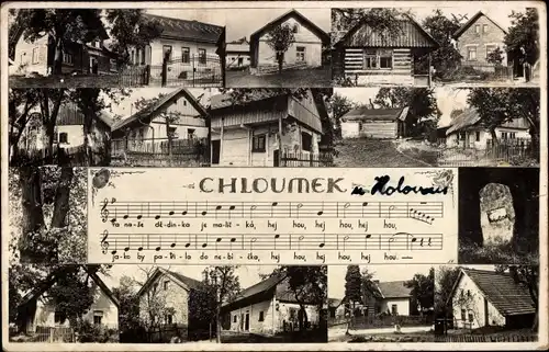 Ak Chloumek Mittelböhmen, Häuser