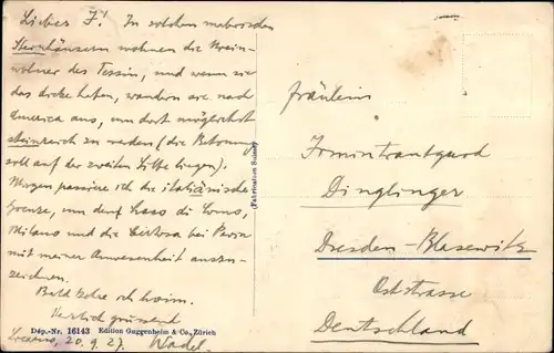 Ak Brione sopra Locarno Kanton Tessin, Casa Rustica, Ortspartie