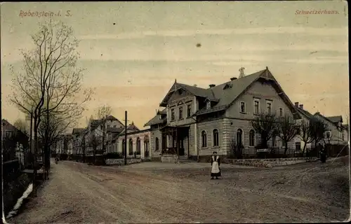 Ak Rabenstein Chemnitz in Sachsen, Straßenpartie, Schweizerhaus