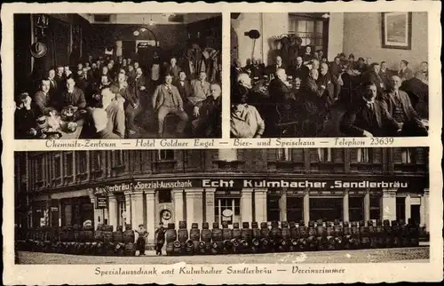 Ak Chemnitz, Hotel Goldner Engel, Spezialausschank Echt Kulmbacher Sandlerbräu, Vereinszimmer
