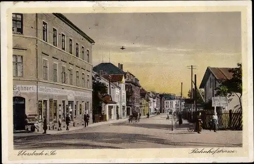 Ak Ebersbach in Sachsen Oberlausitz, Bahnhofstraße, Handlung Behnert