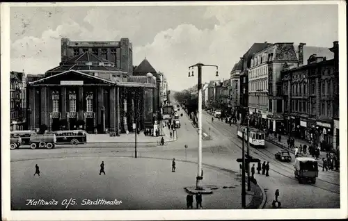 Ak Katowice Kattowitz Oberschlesien, Stadttheater
