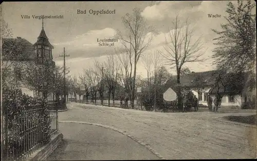 Ak Bad Oppelsdorf Bogatynia Reichenau Schlesien, Villa Vergissmeinnicht, Logierhaus Schlegel, Wache