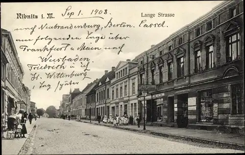 Ak Ribnitz Damgarten in Mecklenburg Vorpommern, Lange Straße, Geschäfte