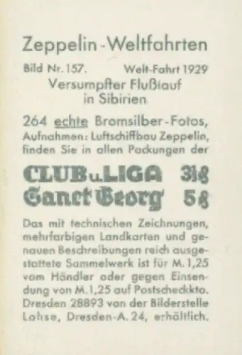 Sammelbild Zeppelin Weltfahrten Nr. 157 Welt-Fahrt 1929, Versumpfter Flusslauf in Sibirien