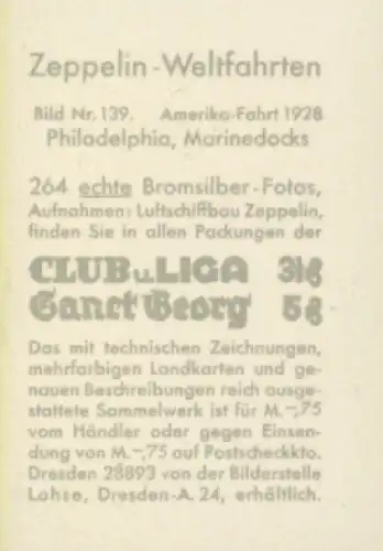 Sammelbild Zeppelin Weltfahrten Nr. 139 Amerika-Fahrt 1928, Philadelphia, Marinedocks