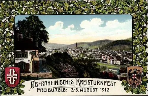 Passepartout Ak Freiburg im Breisgau,Oberrheinisches Kreisturnfest 1912