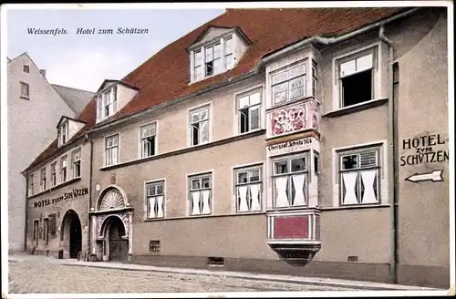 Ak Weißenfels Burgenlandkreis, Blick auf Hotel zum Schützen
