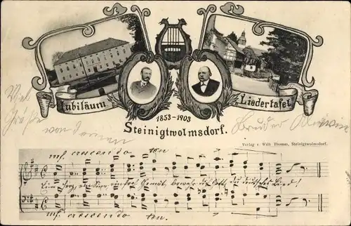 Lied Ak Steinigtwolmsdorf in der Lausitz, Jubiläum Liedertafel 1903