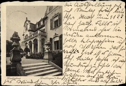 Ak Sindlingen Frankfurt am Main, Partie am Lindenhaus