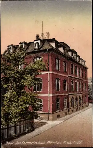 Ak München Maxvorstadt, Bayr. Gendarmerieschule, Arcisstraße 37, Restaurant Arcisgarten