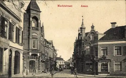 Ak Assen Drenthe Niederlande, Marktstraat