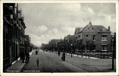 Ak Hoogeveen Drenthe, Stationsstraat