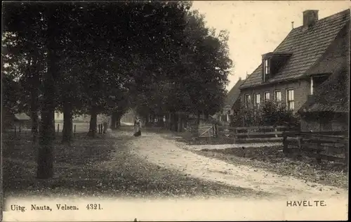 Ak Havelte Drenthe Niederlande, Dorfpartie