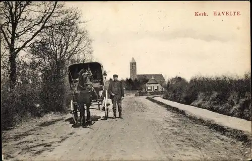 Ak Havelte Drenthe Niederlande, Kerk, Kutsche