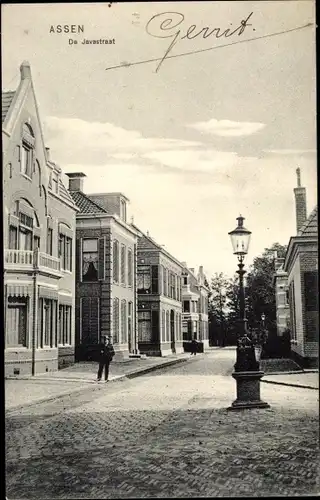 Ak Assen Drenthe Niederlande, De Javastraat