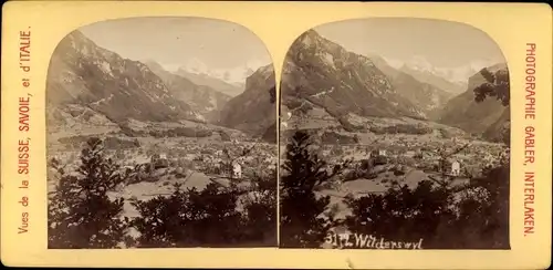 Stereo Kabinett Foto Wilderswyl Wilderswil Kanton Bern Schweiz, Stadtansicht