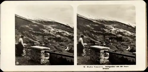 Stereo Kabinett Foto Heiligenblut am Großglockner in Kärnten, Ort mit Umgebung