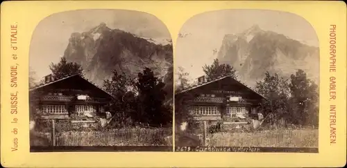 Stereo Kabinett Foto Grindelwald Kt. Bern Schweiz, Wetterhorn