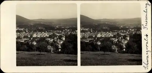 Stereo Kabinett Foto Friesenberg Baden Baden am Schwarzwald, Blick auf den Ort