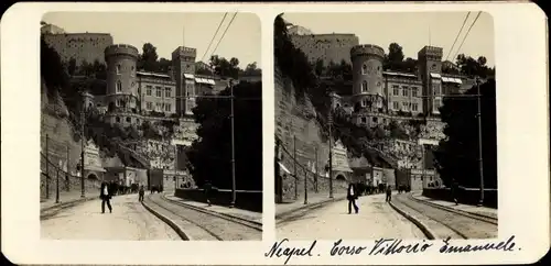 Stereo Kabinett Foto Napoli Neapel Campania, Vorso Vittorio Emanuele