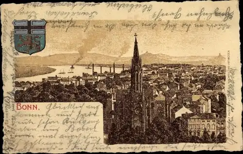 Litho Bonn am Rhein, Panorama, Wappen