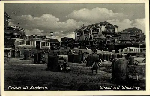 Ak Zandvoort Nordholland Niederlande, Strand met Strandweg