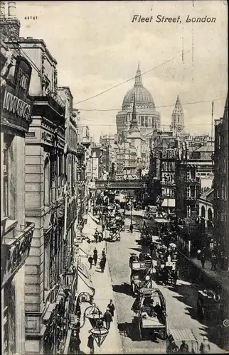 Ak London City England, Fleet Street and St. Paul's