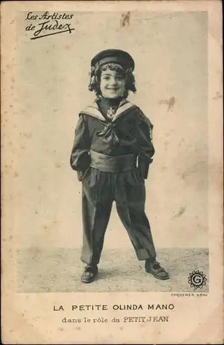 Ak Schauspieler Olinda Mano, Portrait, Petit Jean