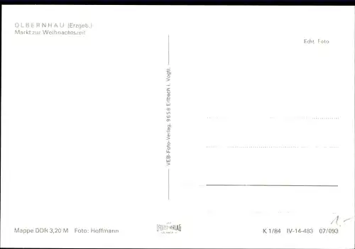 Ak Olbernhau im Erzgebirge Sachsen, Markt zur Weihnachtszeit, Nussknacker, Erzgebirgsfiguren