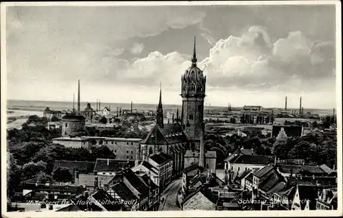 Ak Lutherstadt Wittenberg, Schloss und Schlosskirche