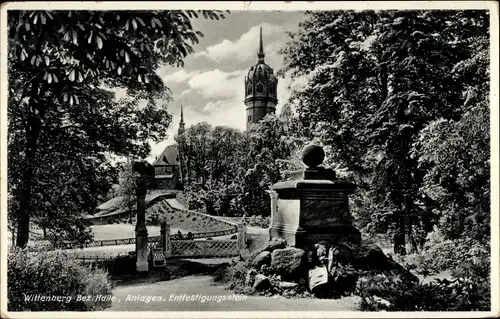 Ak Lutherstadt Wittenberg, Anlagen, Entfestigungsstein