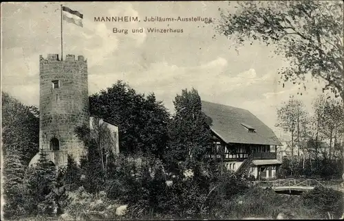 Ak Mannheim in Baden, Jubiläums Ausstellung 1907, Burg und Winzerhaus