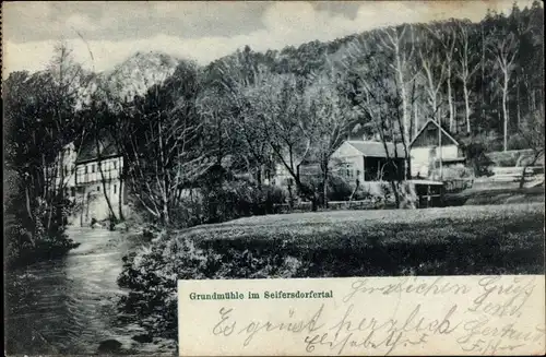 Ak Liegau Augustusbad Radeberg Sachsen, Grundmühle