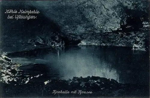 Ak Uftrungen Südharz, Höhle Heimkehle, Tyrahalle mit Tyrasee