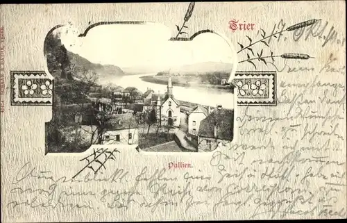 Passepartout Ak Pallien Trier an der Mosel, Ortsansicht