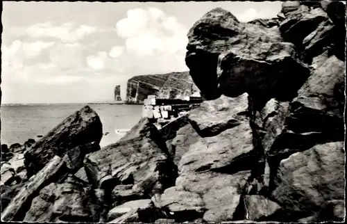 Ak Nordseeinsel Helgoland, Westküste, Felsen