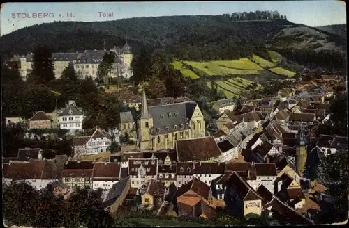 Ak Stolberg Südharz, Totalansicht von der Stadt, Kirche
