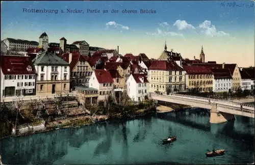 Ak Rottenburg am Neckar, Partie an der oberen Brücke