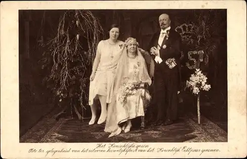 Ak Königin Wilhelmina und Prinz Heinrich zu Mecklenburg, 25. Hochzeitstag, Prinzessin Juliana