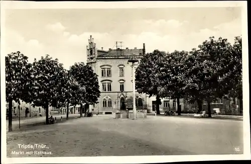 Ak Triptis in Thüringen, Markt, Rathaus