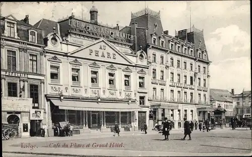 Ak Liège Lüttich Wallonien, Café du Phare et Grand Hotel