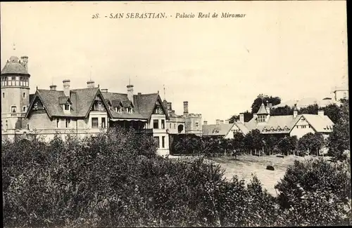 Ak Donostia San Sebastian Baskenland, Palacio Real de Miramar