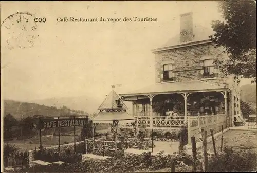 Ak Roanne Coo Stoumont Wallonien Lüttich, Café Restaurant du repos des Touristes