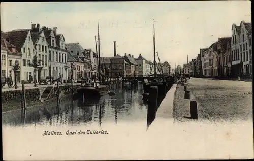 Ak Mechelen Mecheln Malines Flandern Antwerpen, Quai des Tuileries