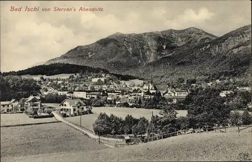 Ak Bad Ischl in Oberösterreich, Blick von Sterzen's Abendsitz