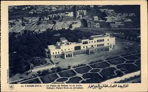 Ak Casablanca Marokko, Le Palais du Sultan vu en avion